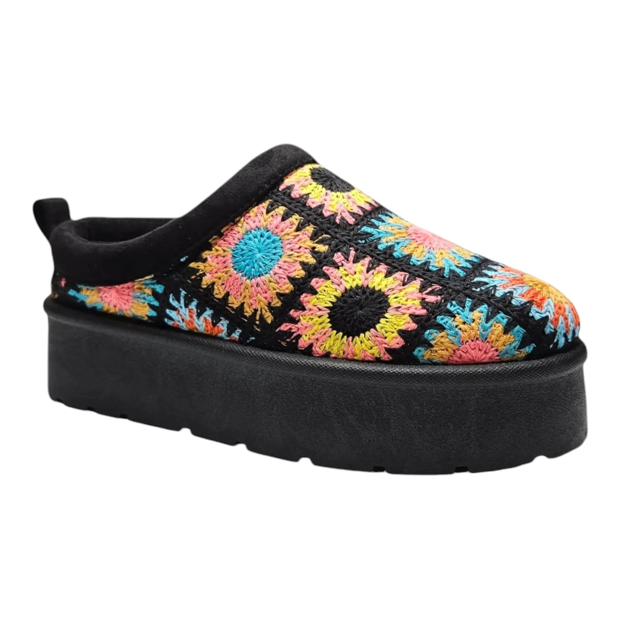 Frosty Platform Crochet Clog Slipper