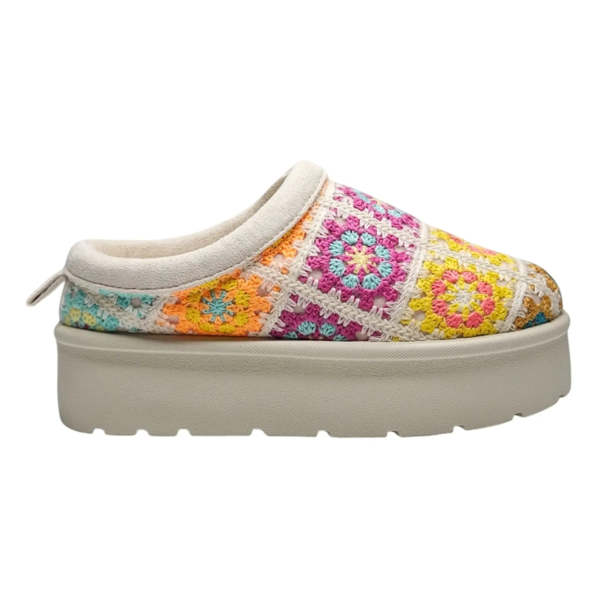Frosty Platform Crochet Clog Slipper