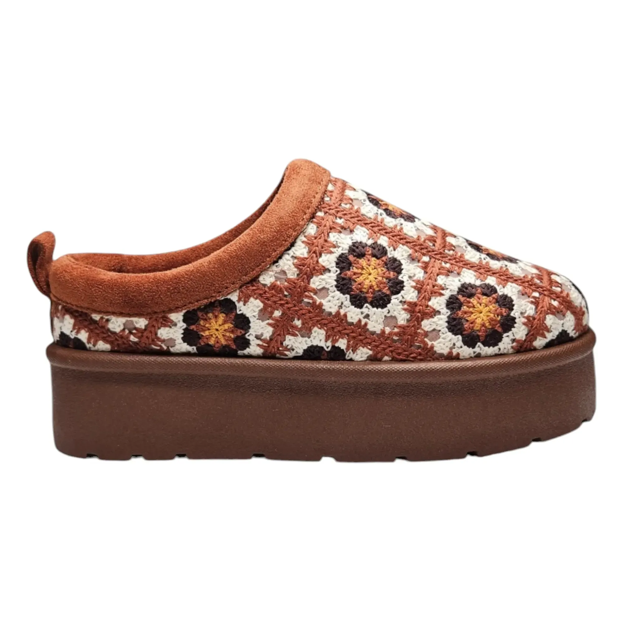 Frosty Platform Crochet Clog Slipper