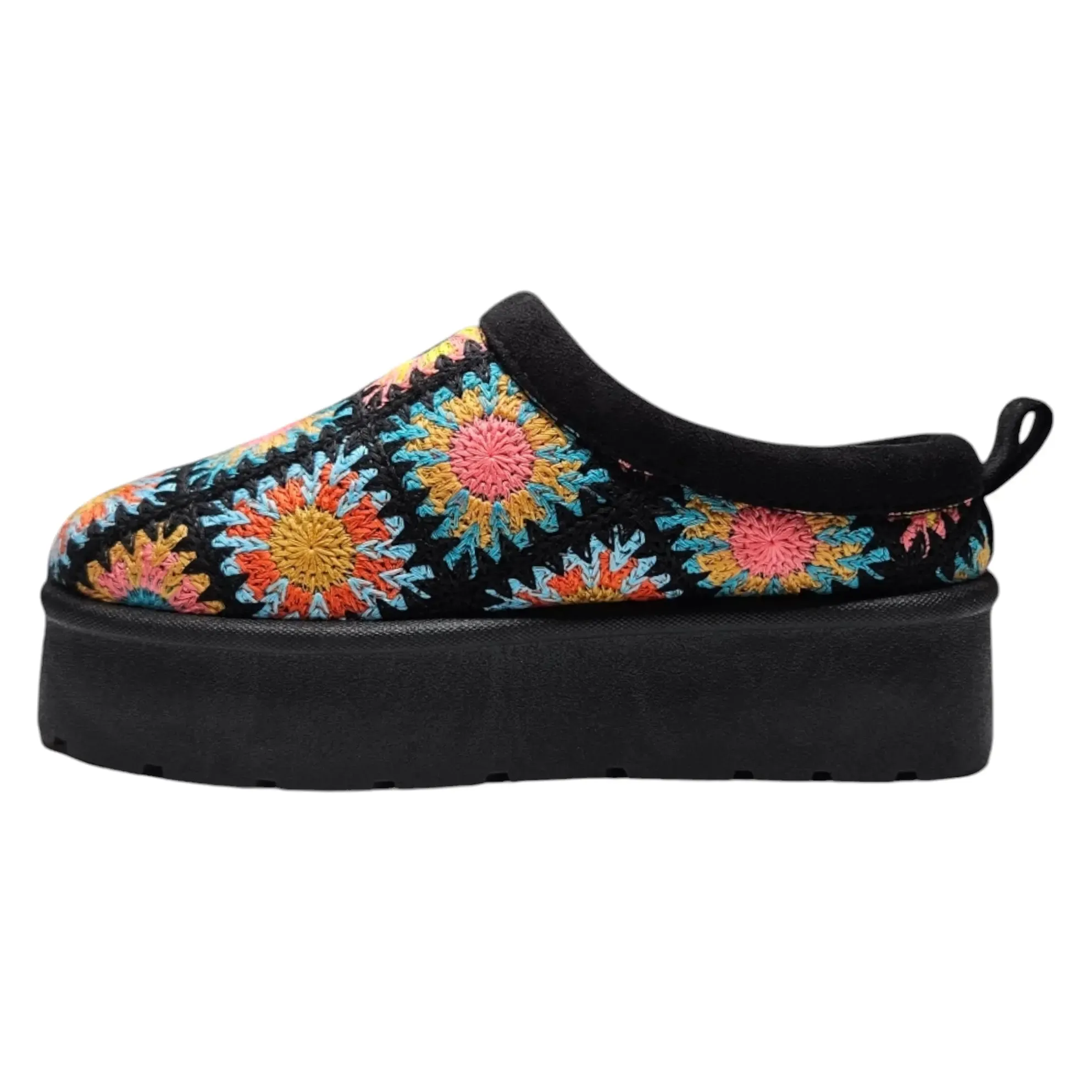 Frosty Platform Crochet Clog Slipper