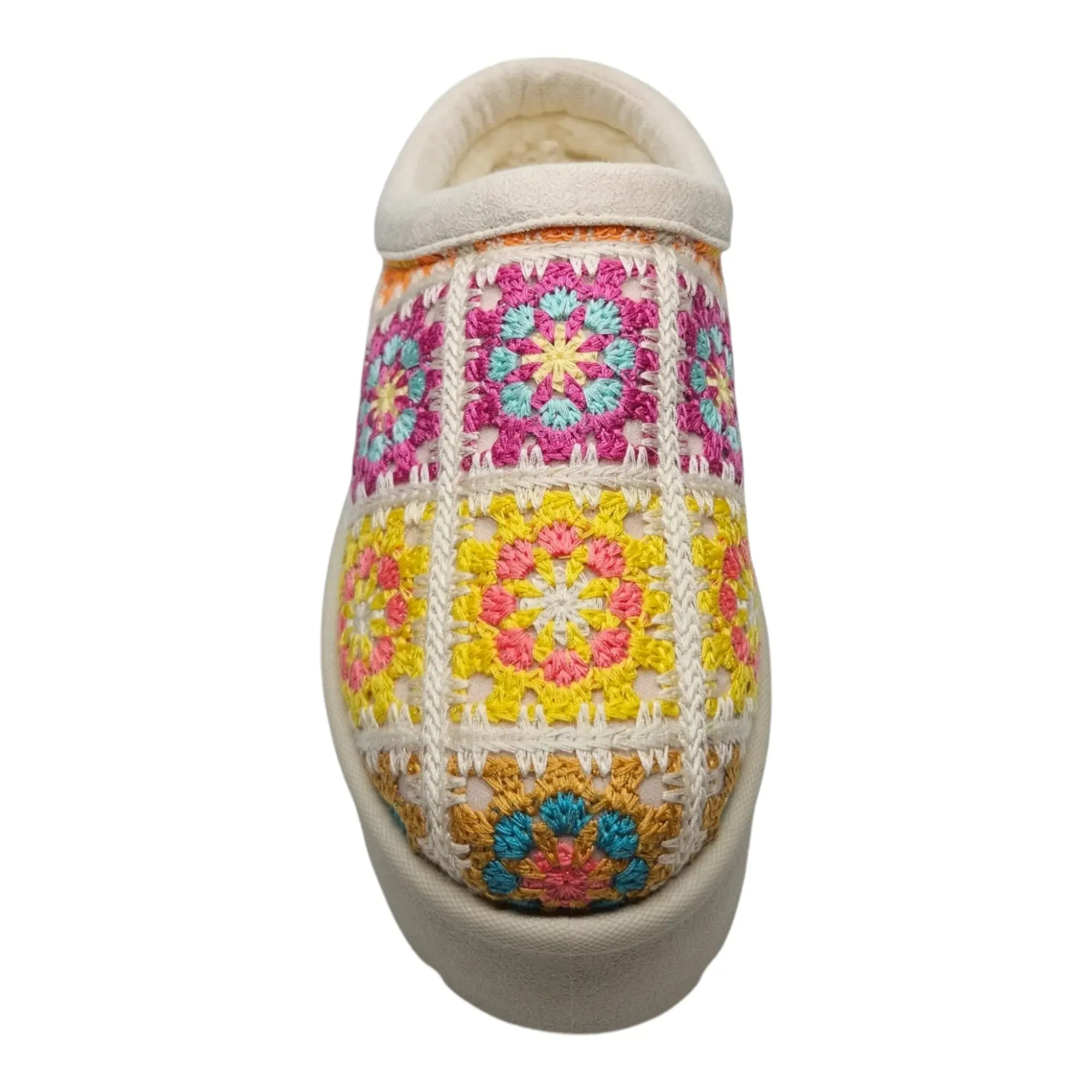 Frosty Platform Crochet Clog Slipper