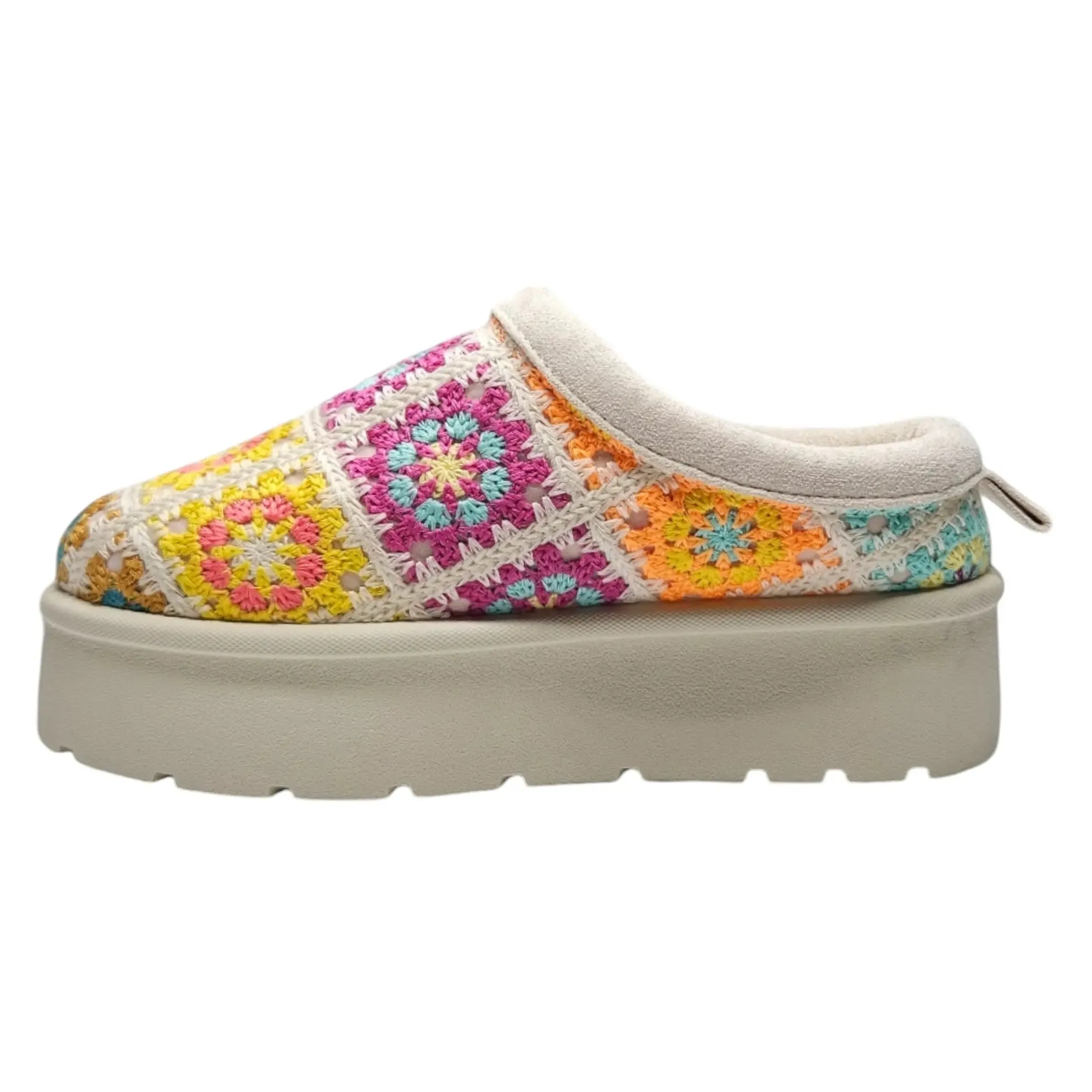 Frosty Platform Crochet Clog Slipper
