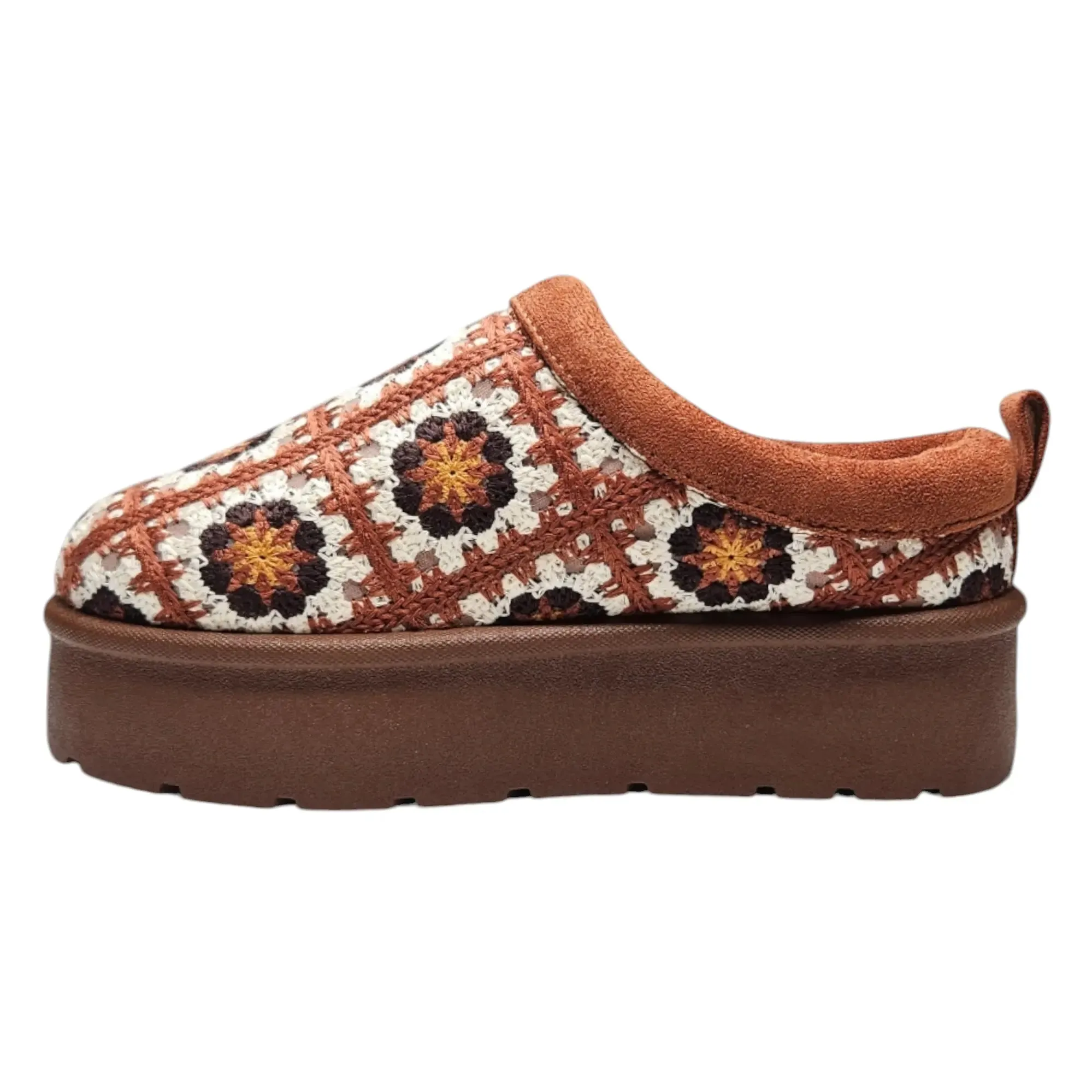 Frosty Platform Crochet Clog Slipper