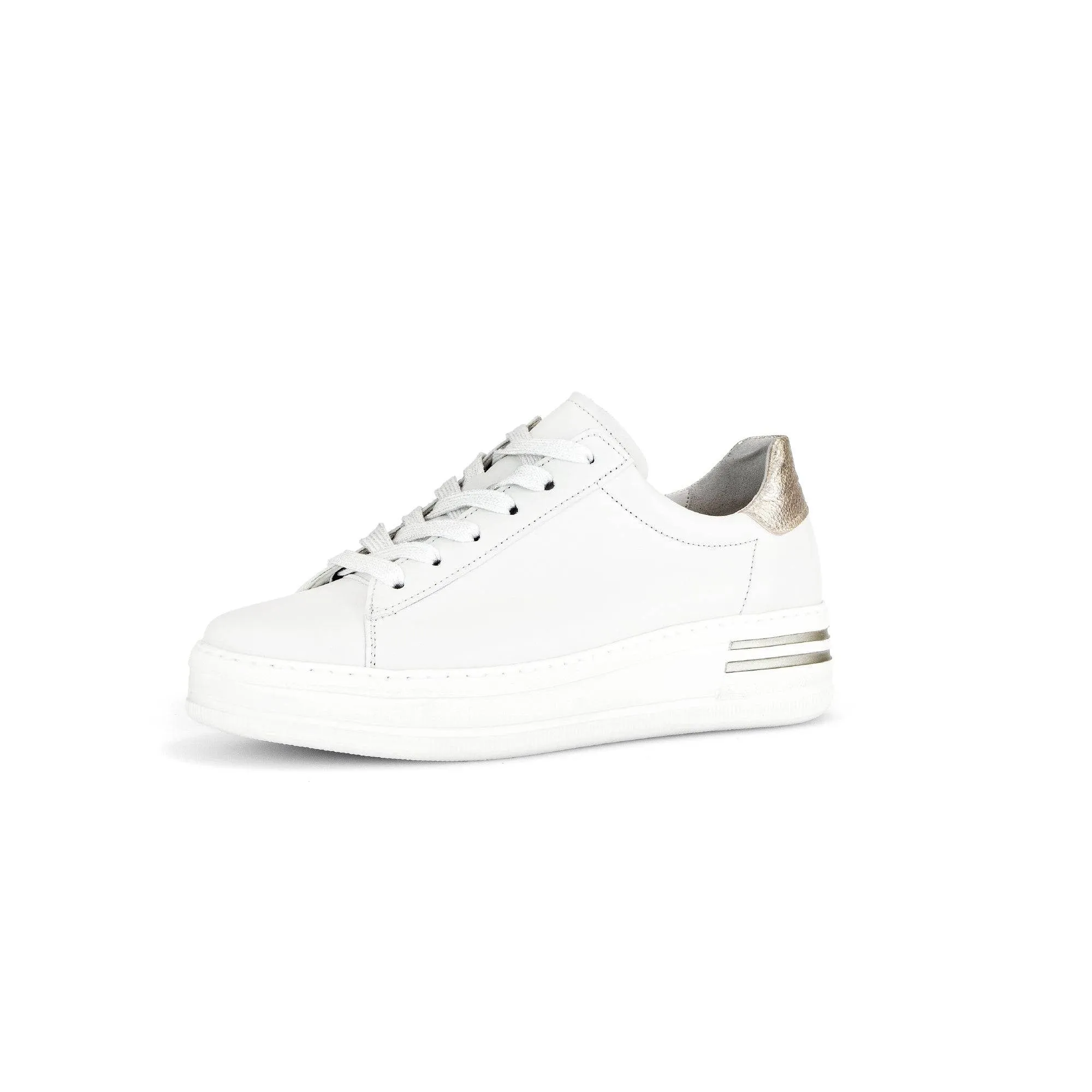 Gabor 46.395.62 Keystone Ladies White Leather Lace Up Trainers