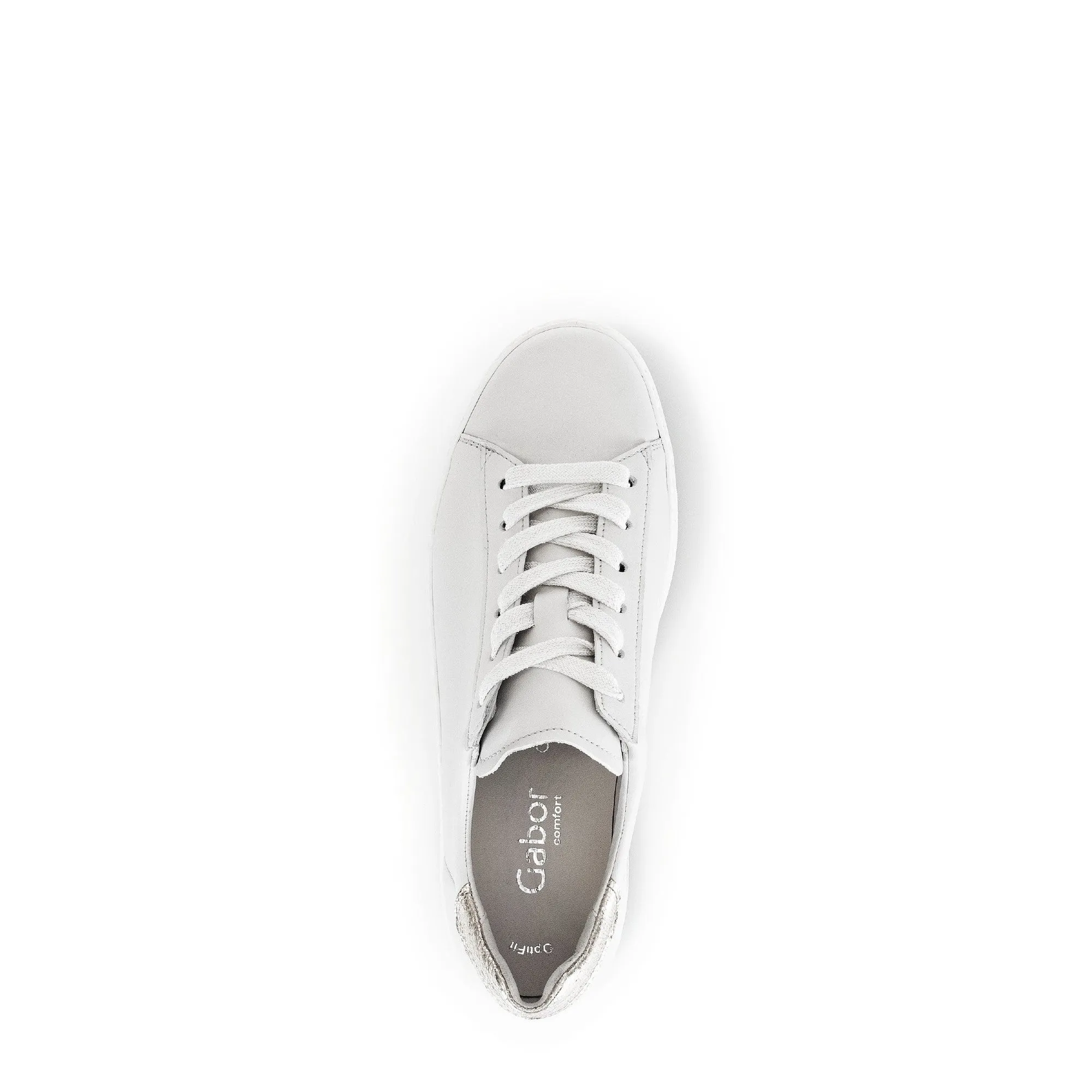 Gabor 46.395.62 Keystone Ladies White Leather Lace Up Trainers