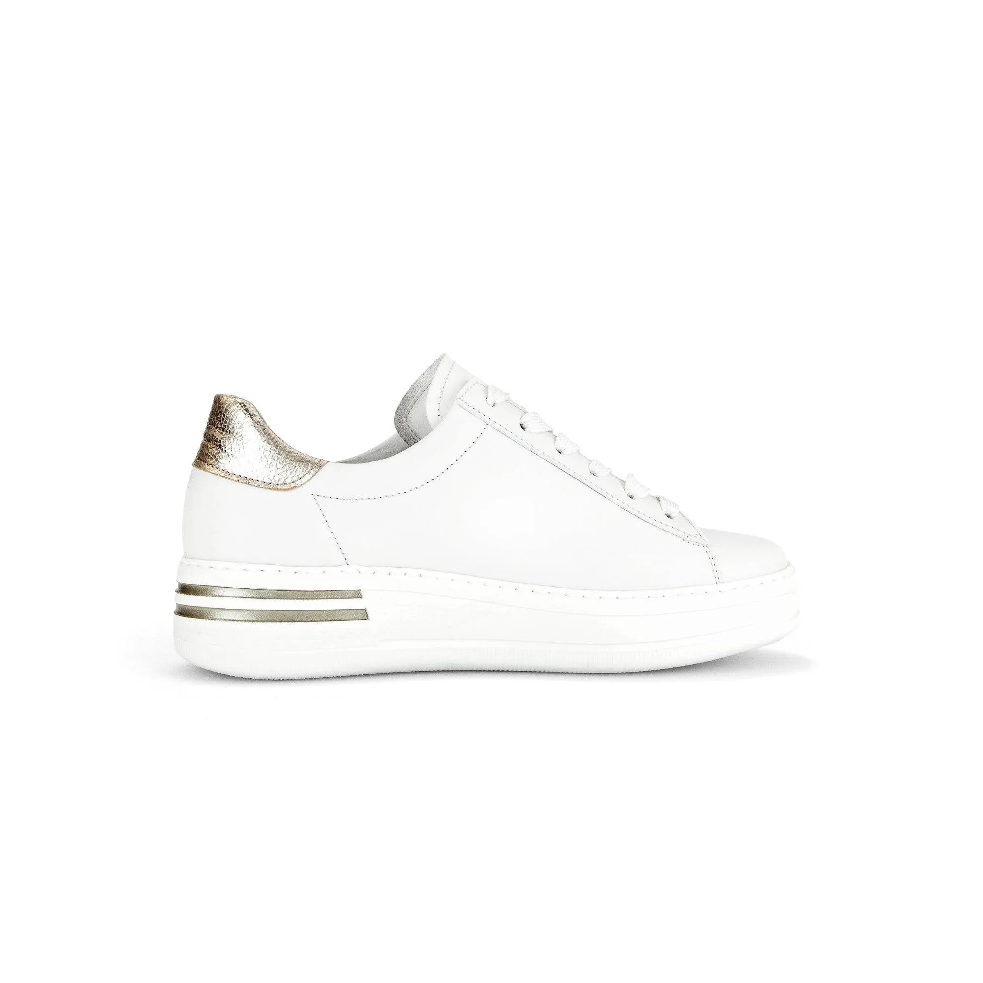 Gabor 46.395.62 Keystone Ladies White Leather Lace Up Trainers