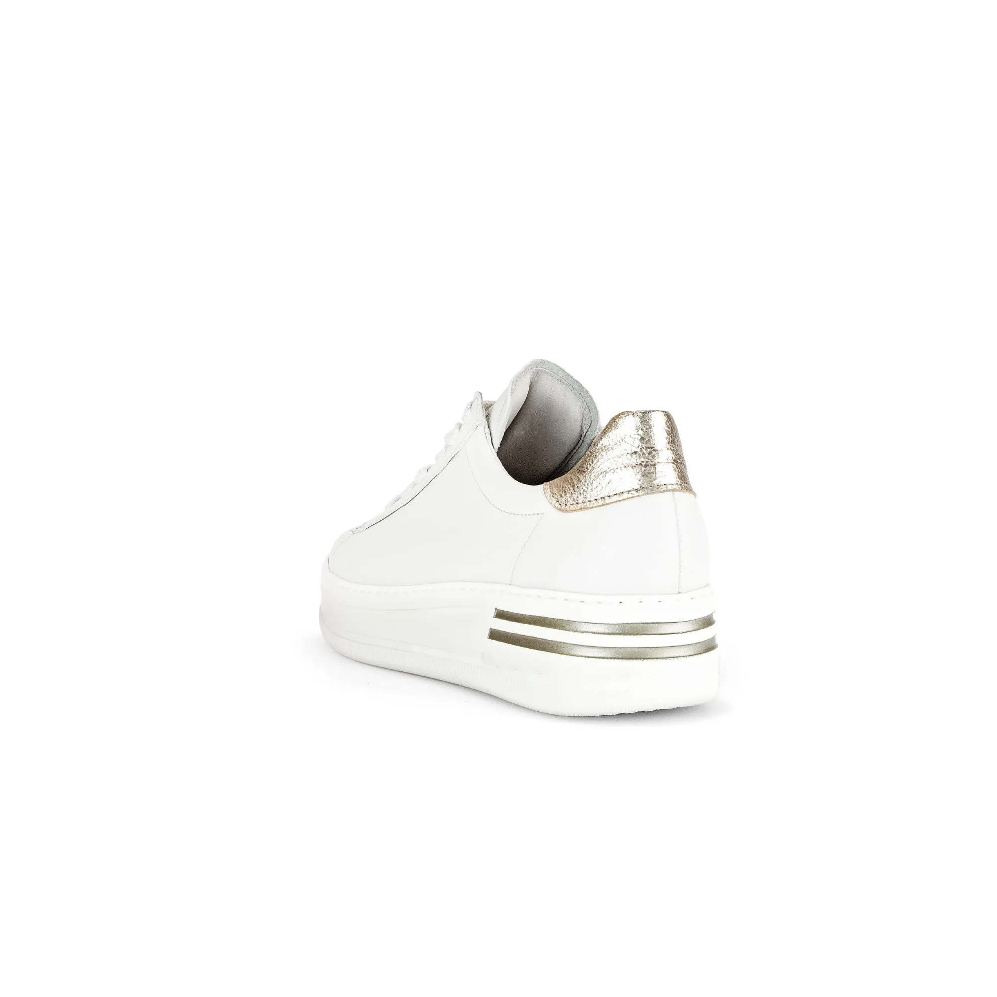 Gabor 46.395.62 Keystone Ladies White Leather Lace Up Trainers