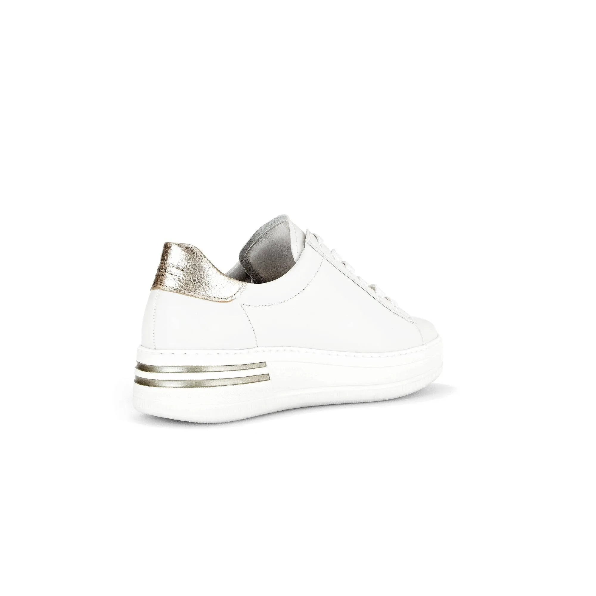 Gabor 46.395.62 Keystone Ladies White Leather Lace Up Trainers