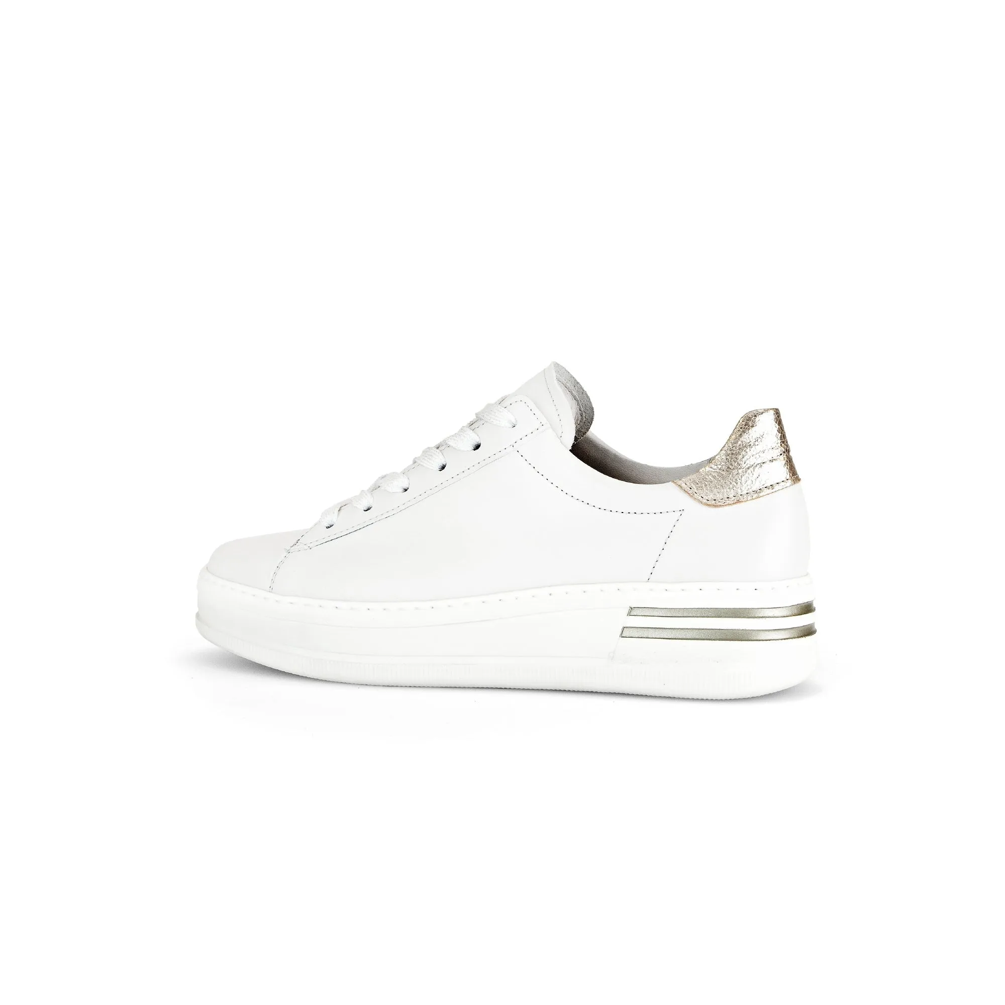 Gabor 46.395.62 Keystone Ladies White Leather Lace Up Trainers
