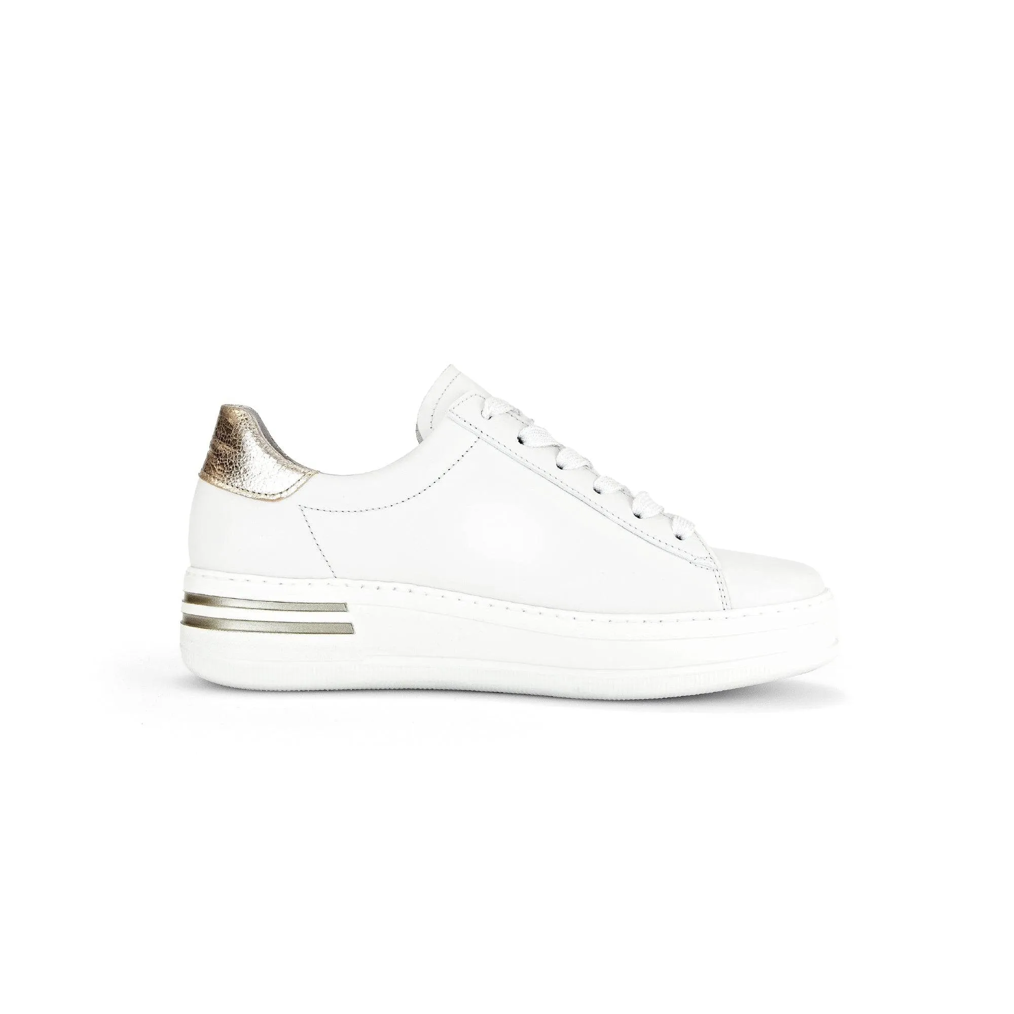 Gabor 46.395.62 Keystone Ladies White Leather Lace Up Trainers