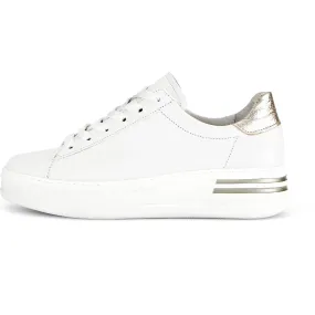 Gabor 46.395.62 Keystone Ladies White Leather Lace Up Trainers