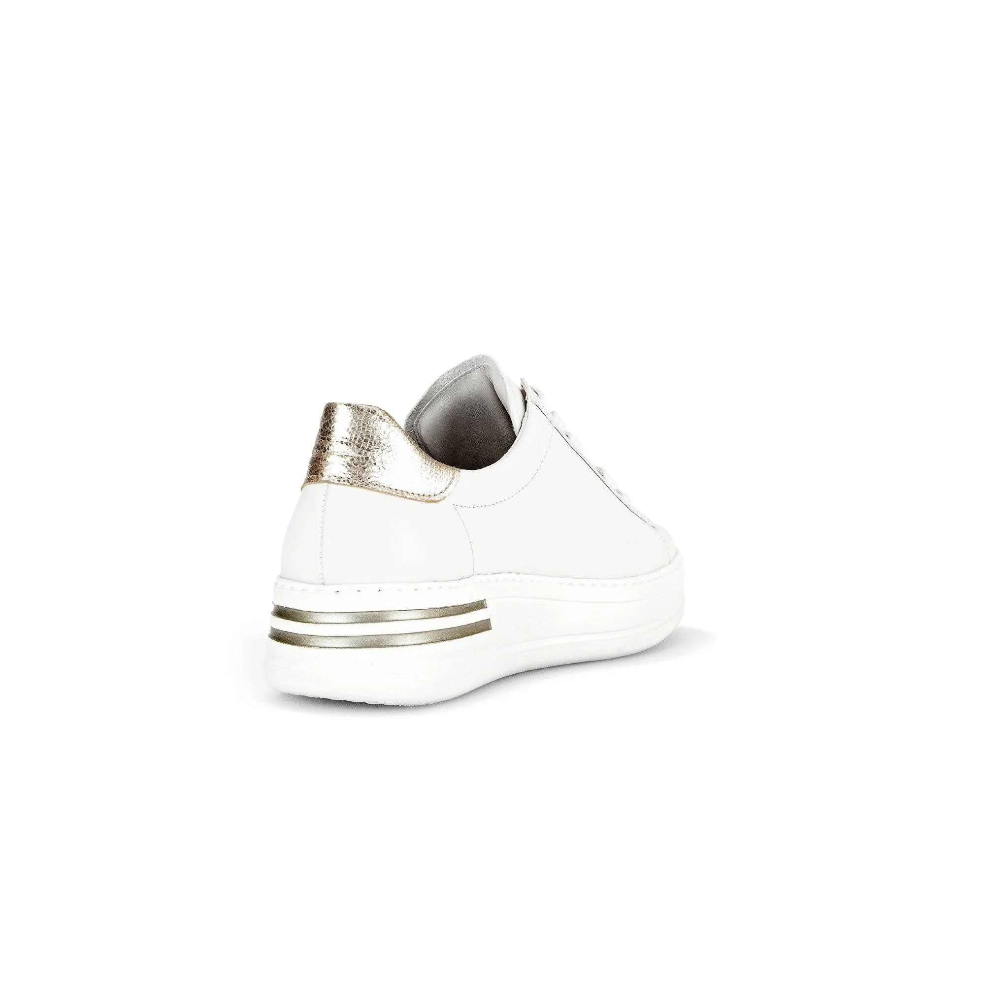Gabor 46.395.62 Keystone Ladies White Leather Lace Up Trainers