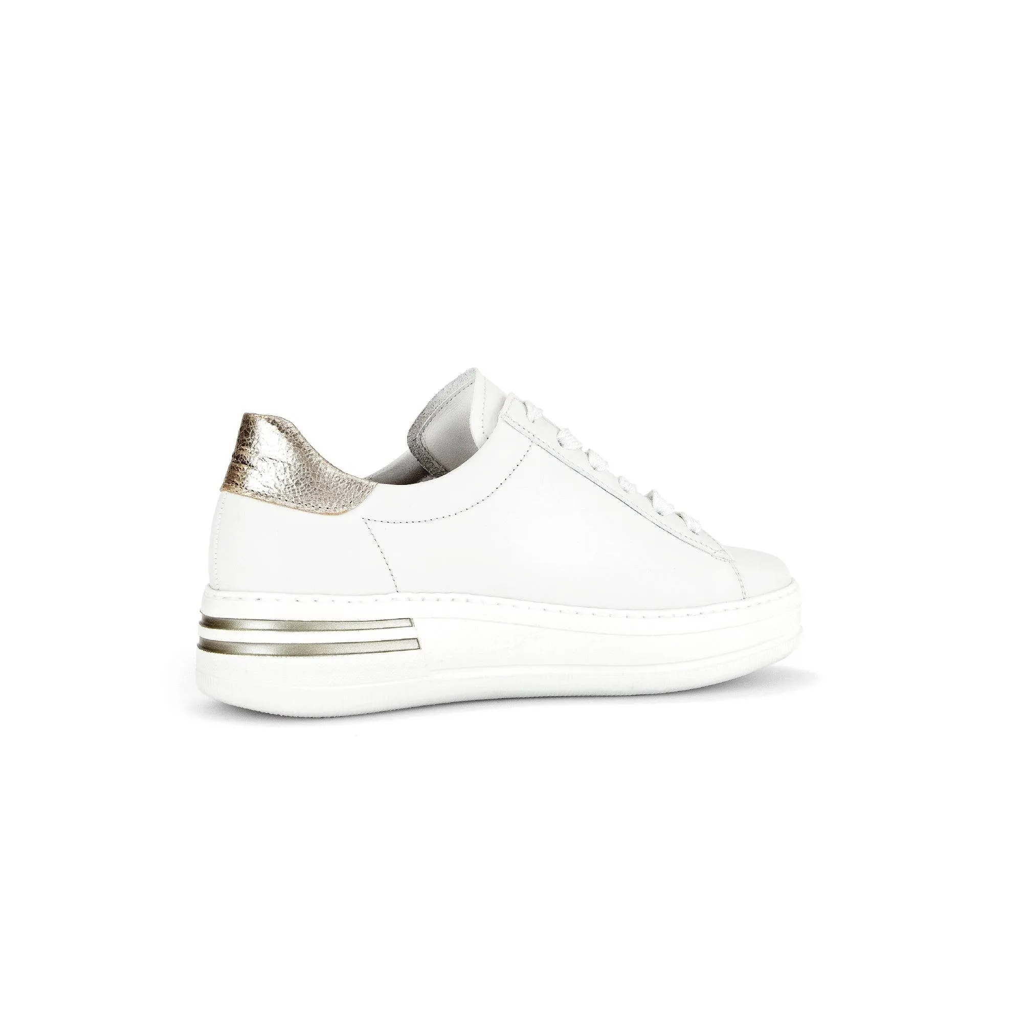Gabor 46.395.62 Keystone Ladies White Leather Lace Up Trainers