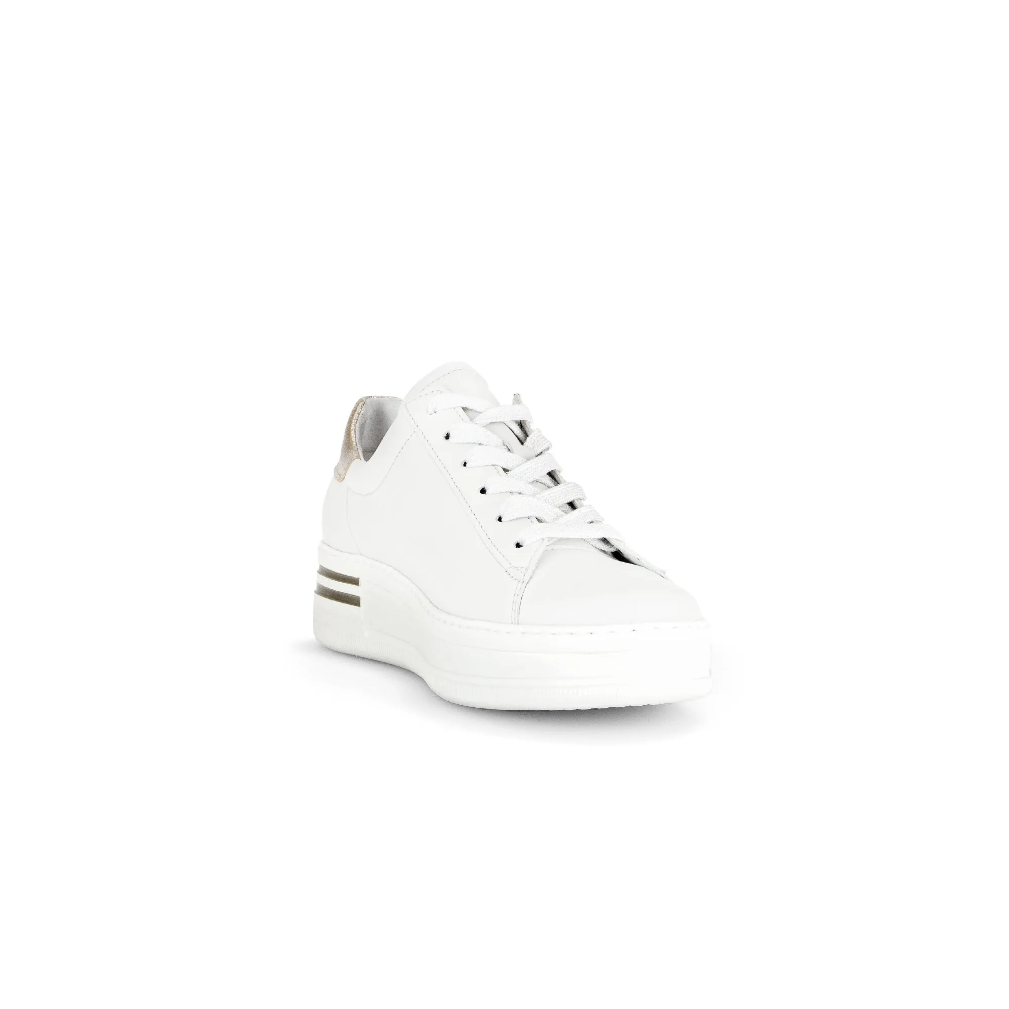 Gabor 46.395.62 Keystone Ladies White Leather Lace Up Trainers