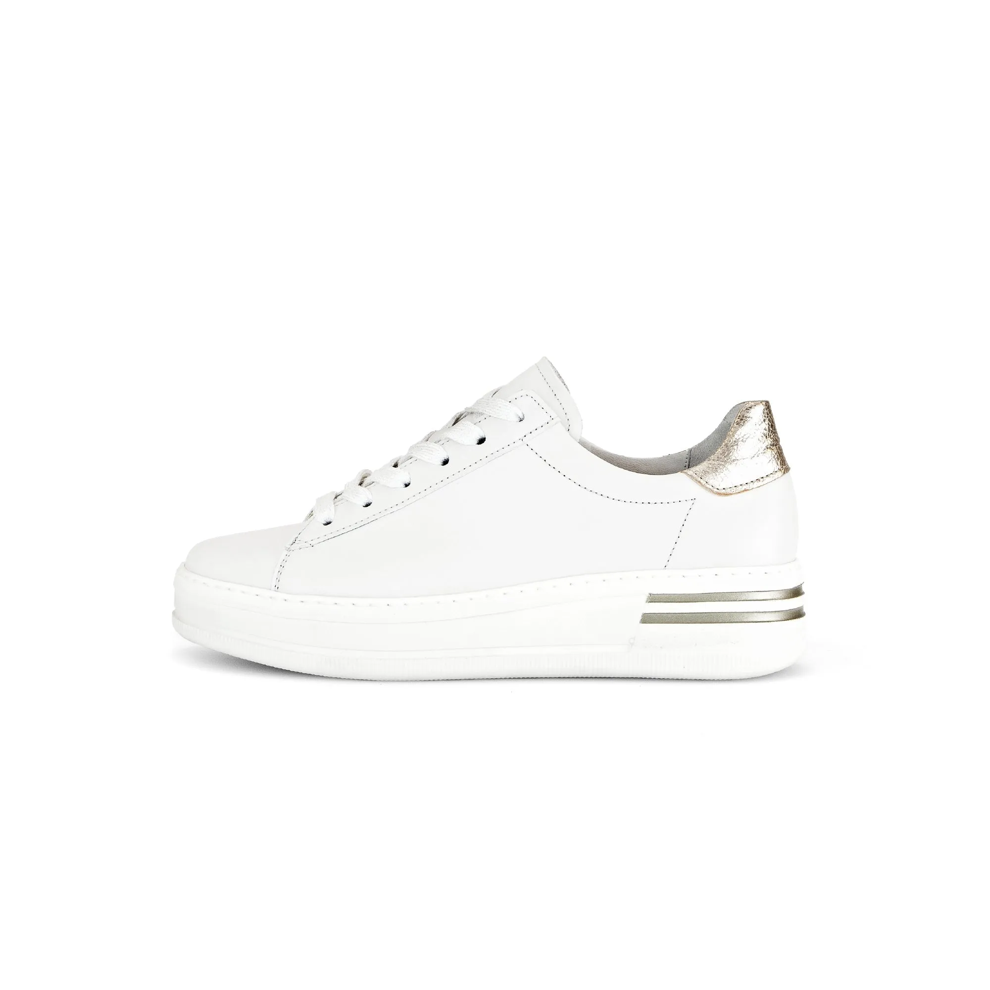 Gabor 46.395.62 Keystone Ladies White Leather Lace Up Trainers