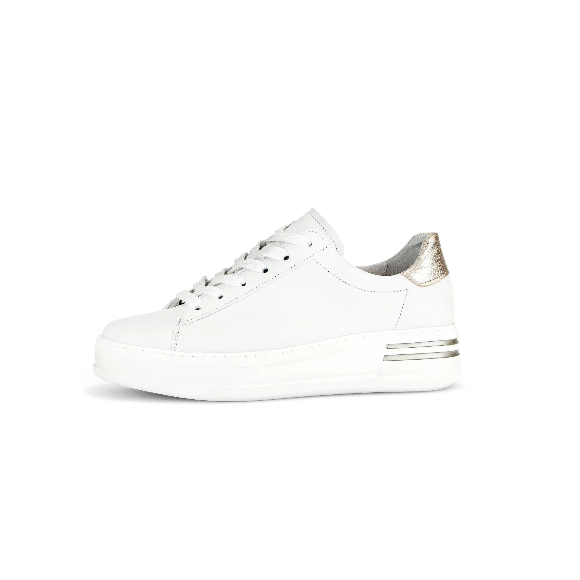Gabor 46.395.62 Keystone Ladies White Leather Lace Up Trainers