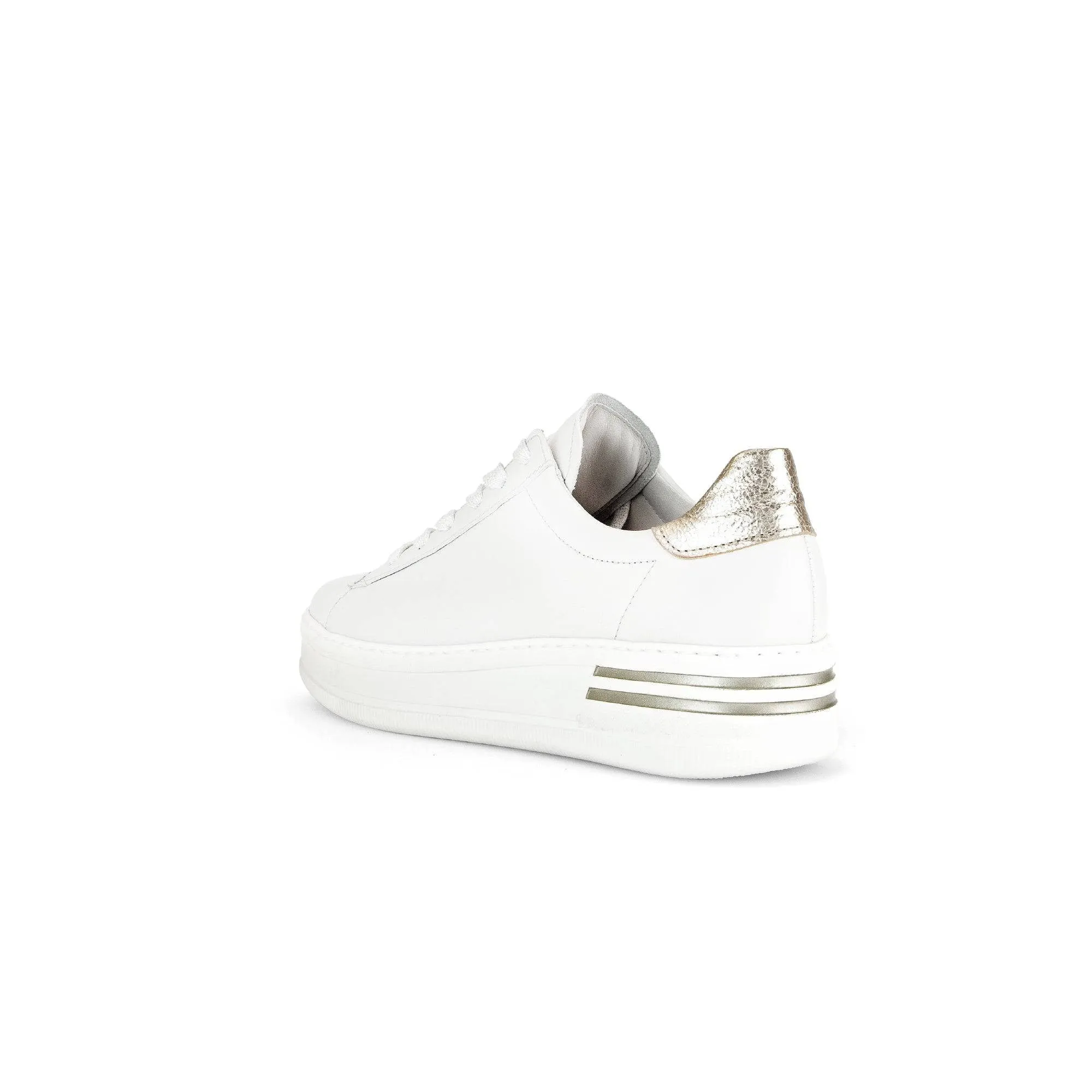 Gabor 46.395.62 Keystone Ladies White Leather Lace Up Trainers