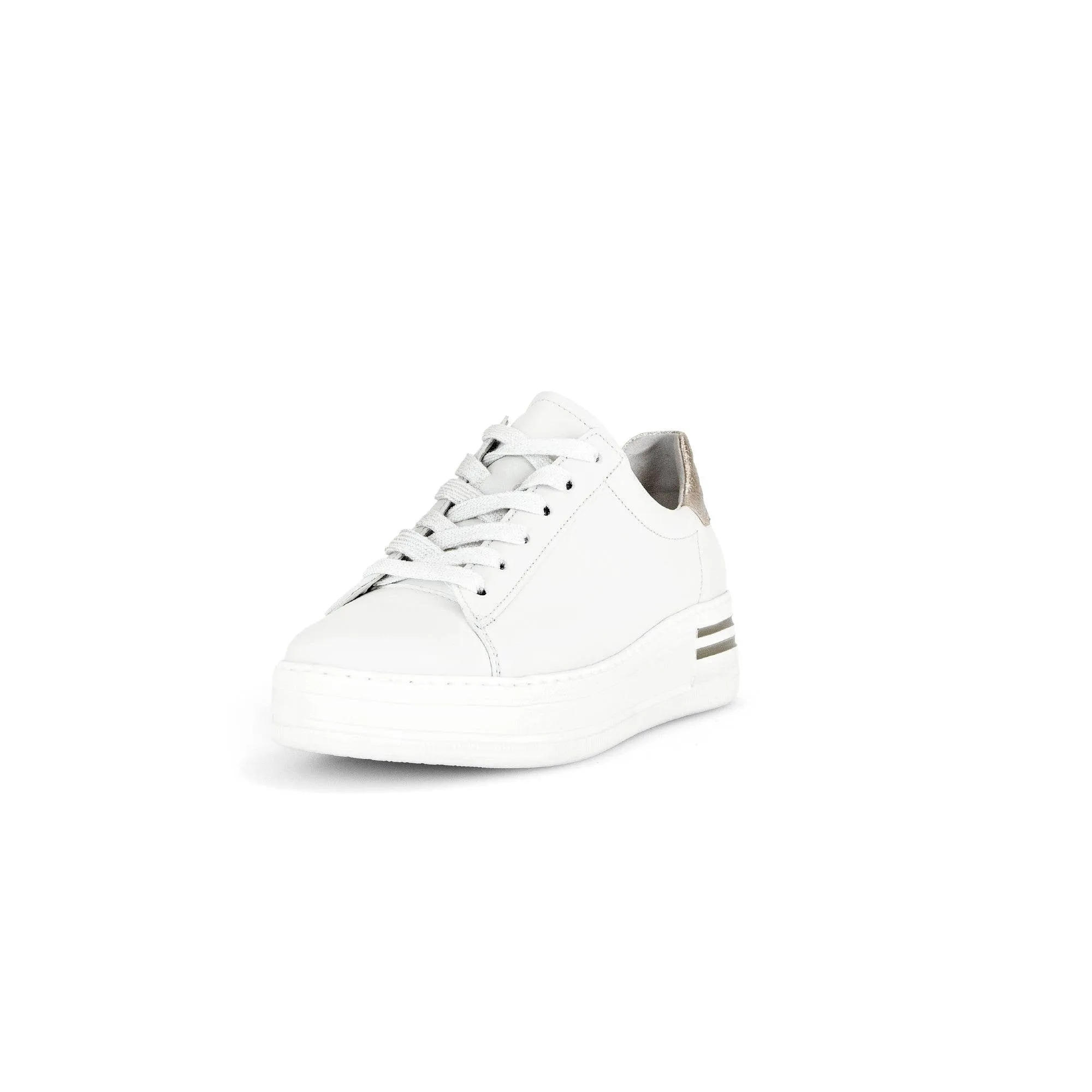 Gabor 46.395.62 Keystone Ladies White Leather Lace Up Trainers