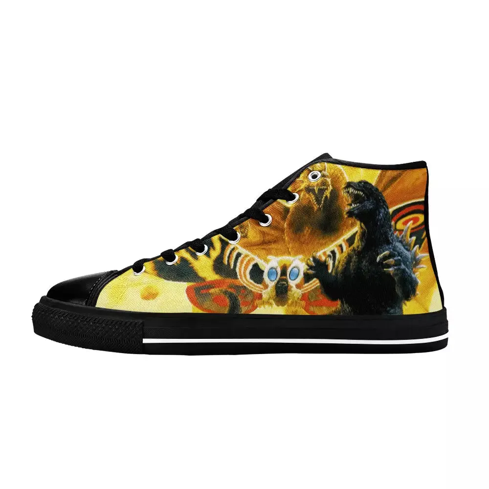 Godzilla Mothra and King Ghidorah Shoes High Top Sneakers for Kids and Adults