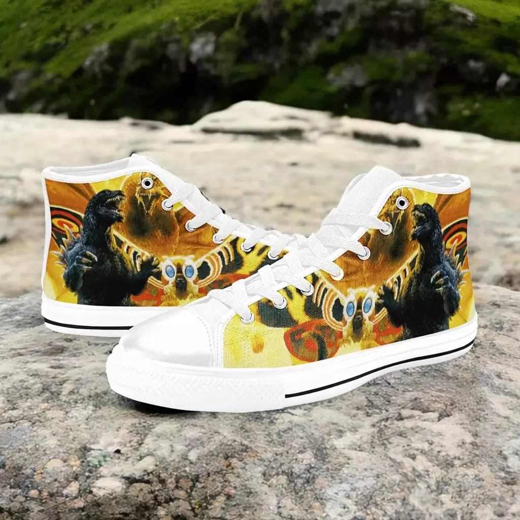 Godzilla Mothra and King Ghidorah Shoes High Top Sneakers for Kids and Adults