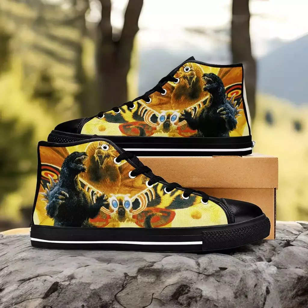 Godzilla Mothra and King Ghidorah Shoes High Top Sneakers for Kids and Adults