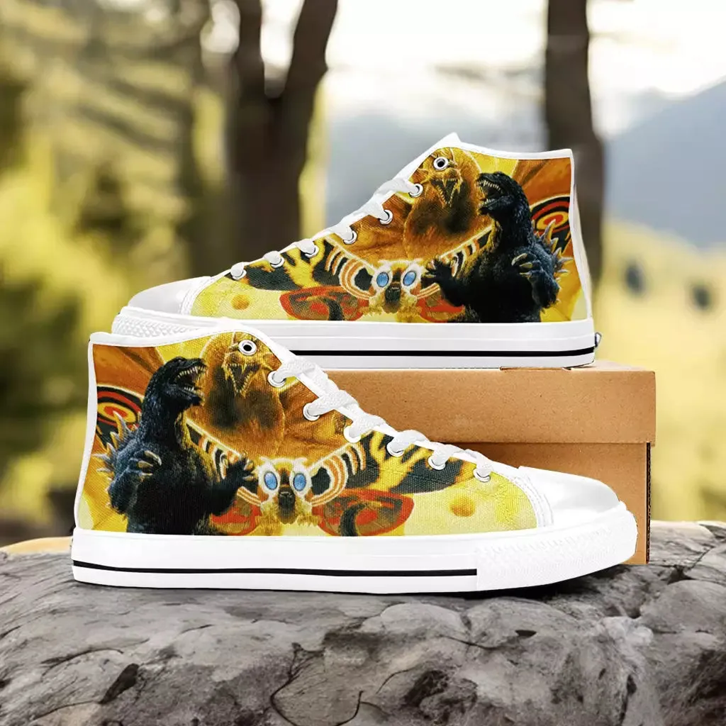 Godzilla Mothra and King Ghidorah Shoes High Top Sneakers for Kids and Adults