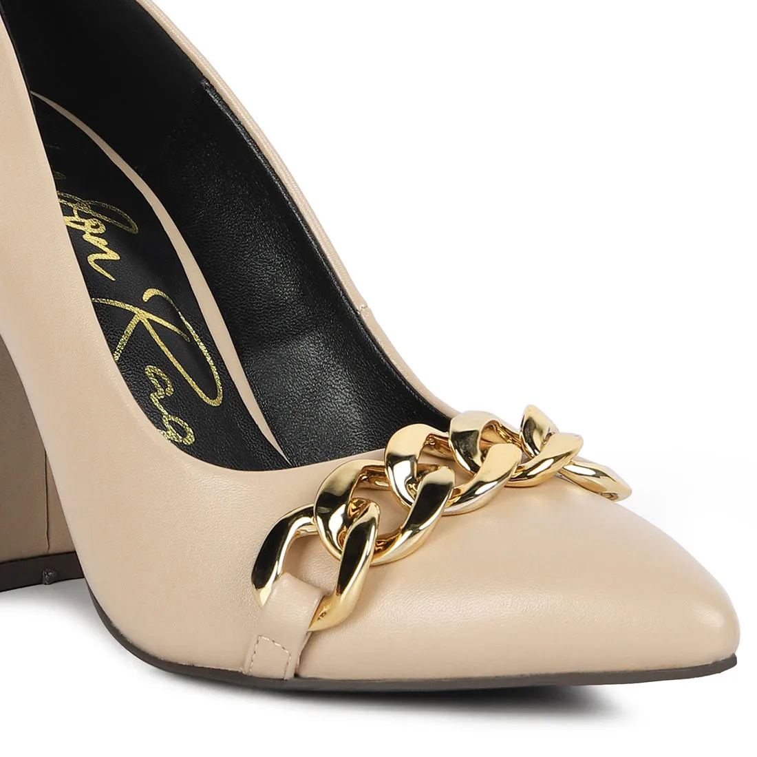 High Block Heeled Pump Heels