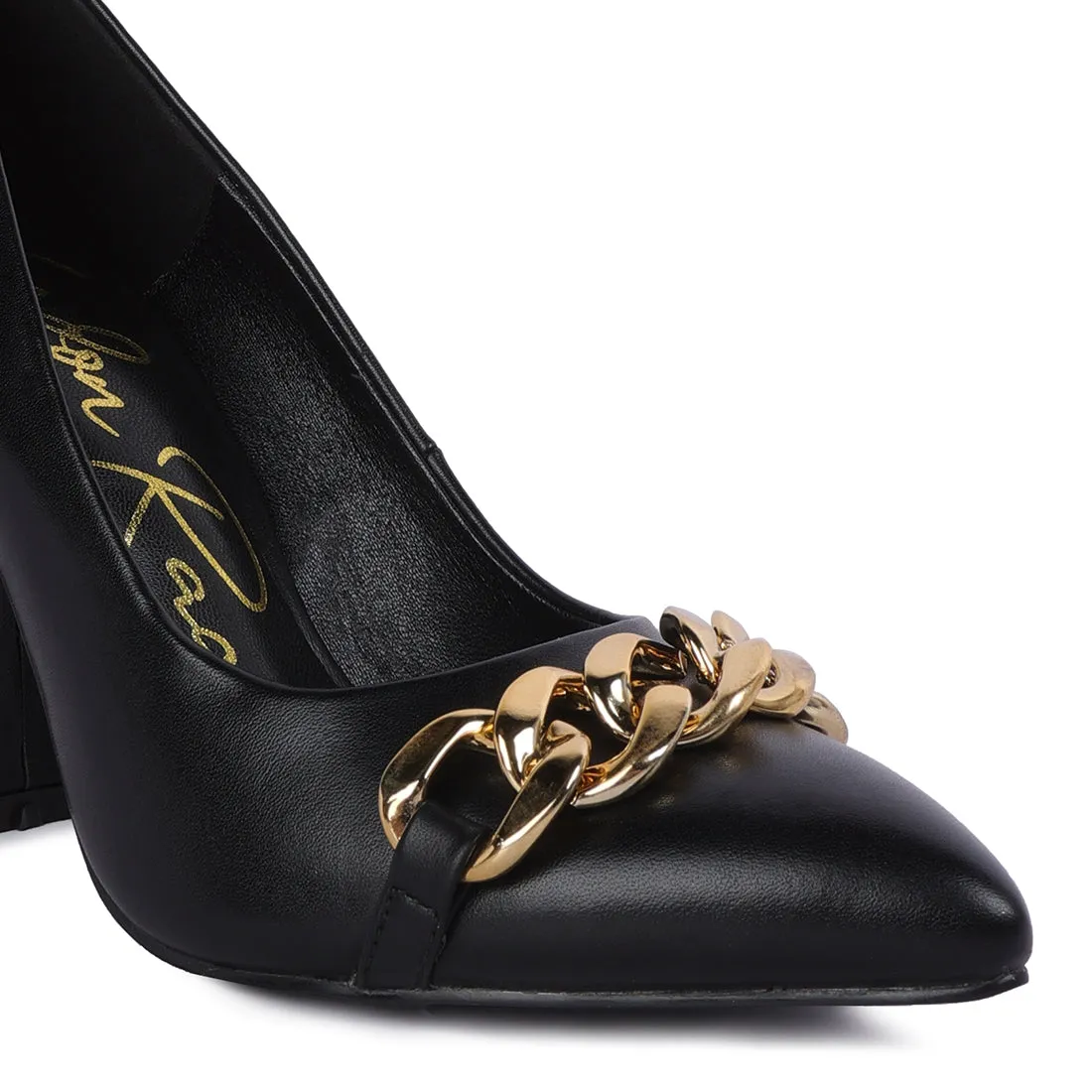 High Block Heeled Pump Heels