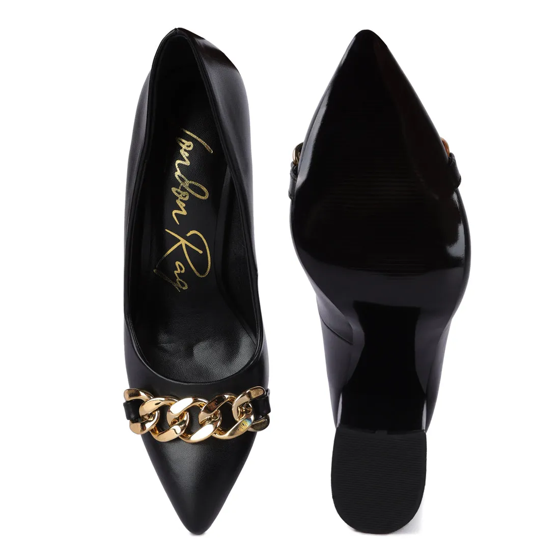 High Block Heeled Pump Heels