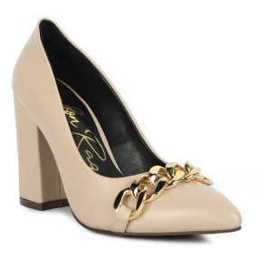 High Block Heeled Pump Heels