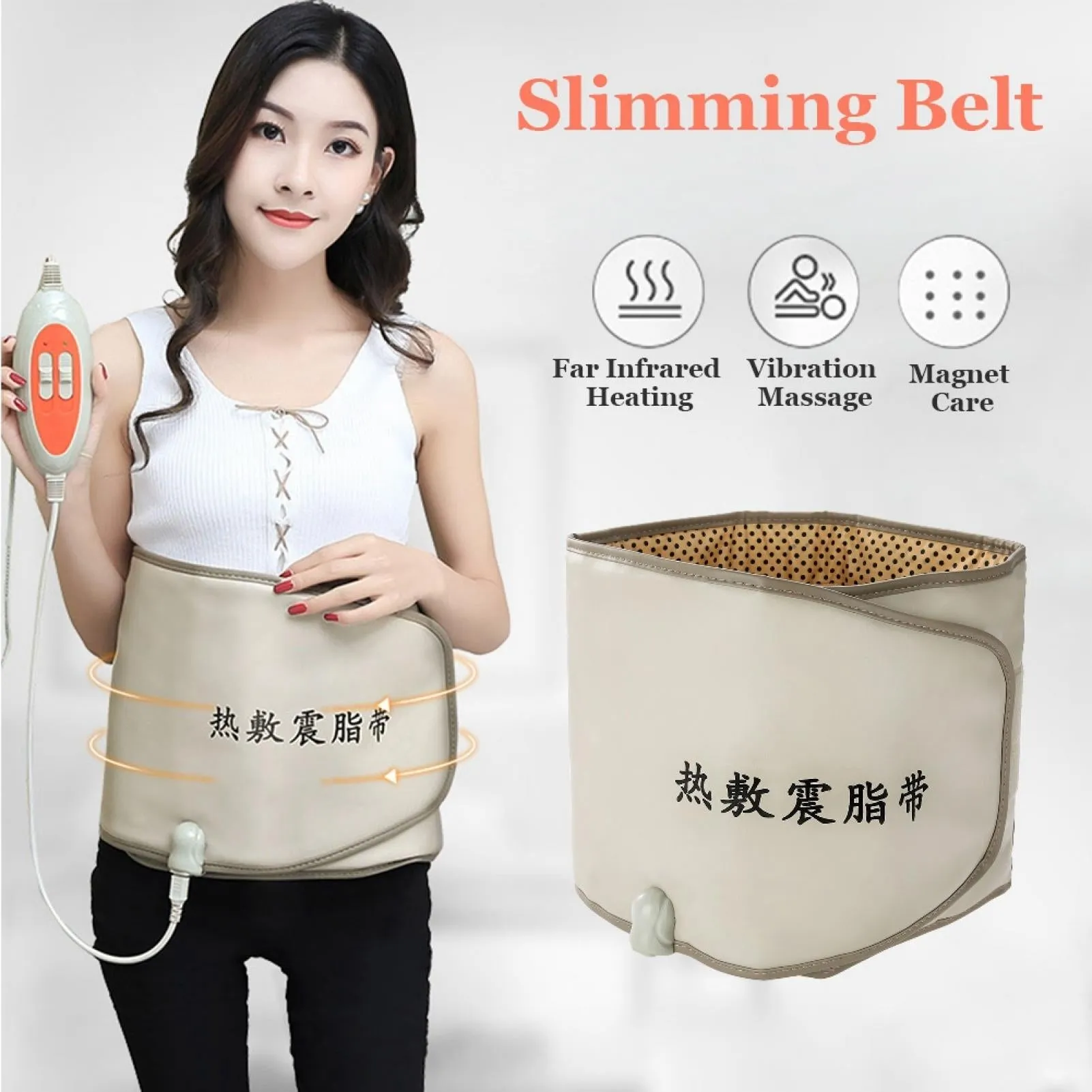 Hot Compress Far Infrared Heating Slimming Belt Vibrating Weight Loss Massager