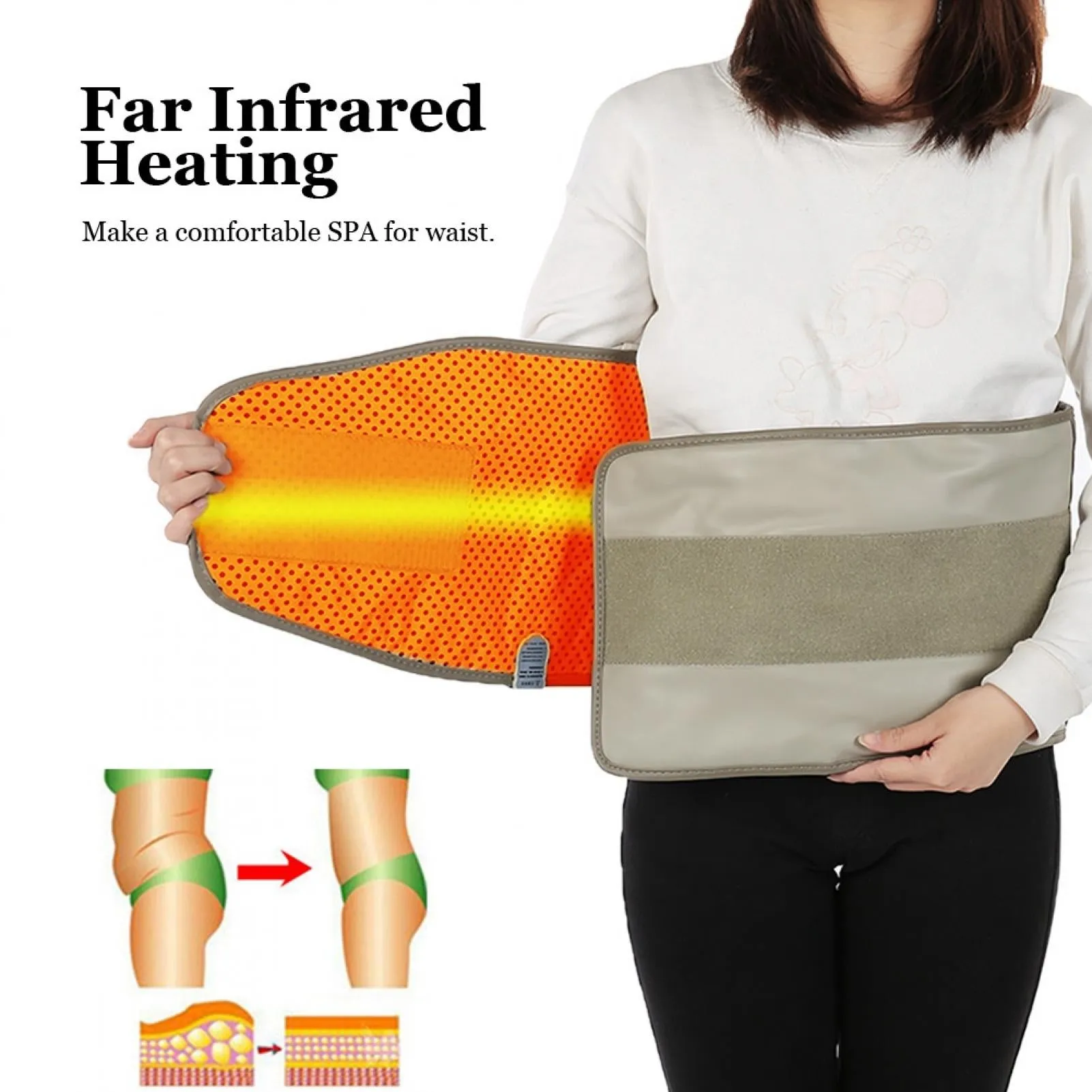Hot Compress Far Infrared Heating Slimming Belt Vibrating Weight Loss Massager