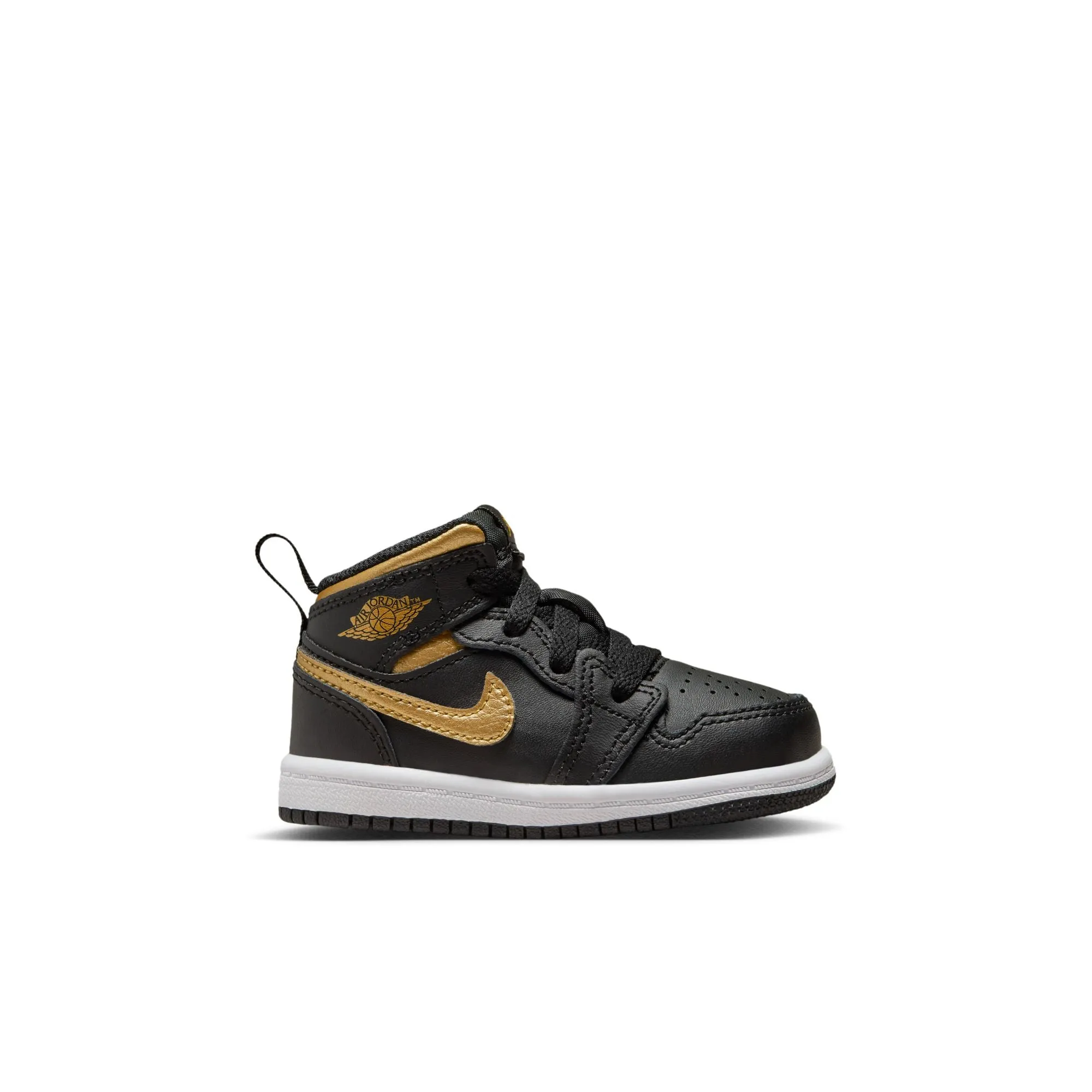 Jordan - Boy - TD Air Jordan 1 Mid - Black/Metallic Gold/White