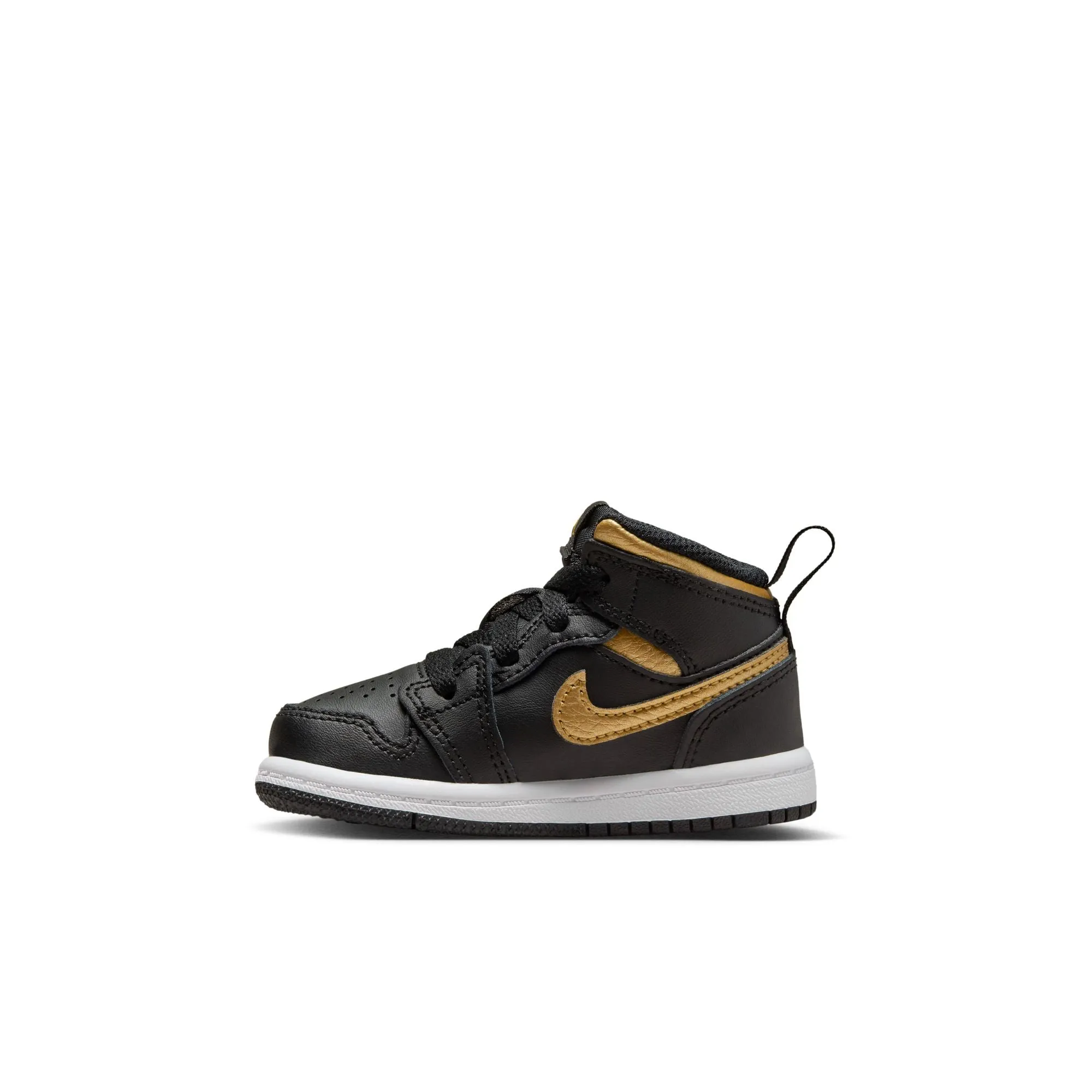 Jordan - Boy - TD Air Jordan 1 Mid - Black/Metallic Gold/White