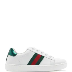 Kids Gucci Ace Leather Trainers