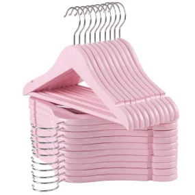 Kids Pink Clothes Hangers, 20-Pack with Swivel Hook