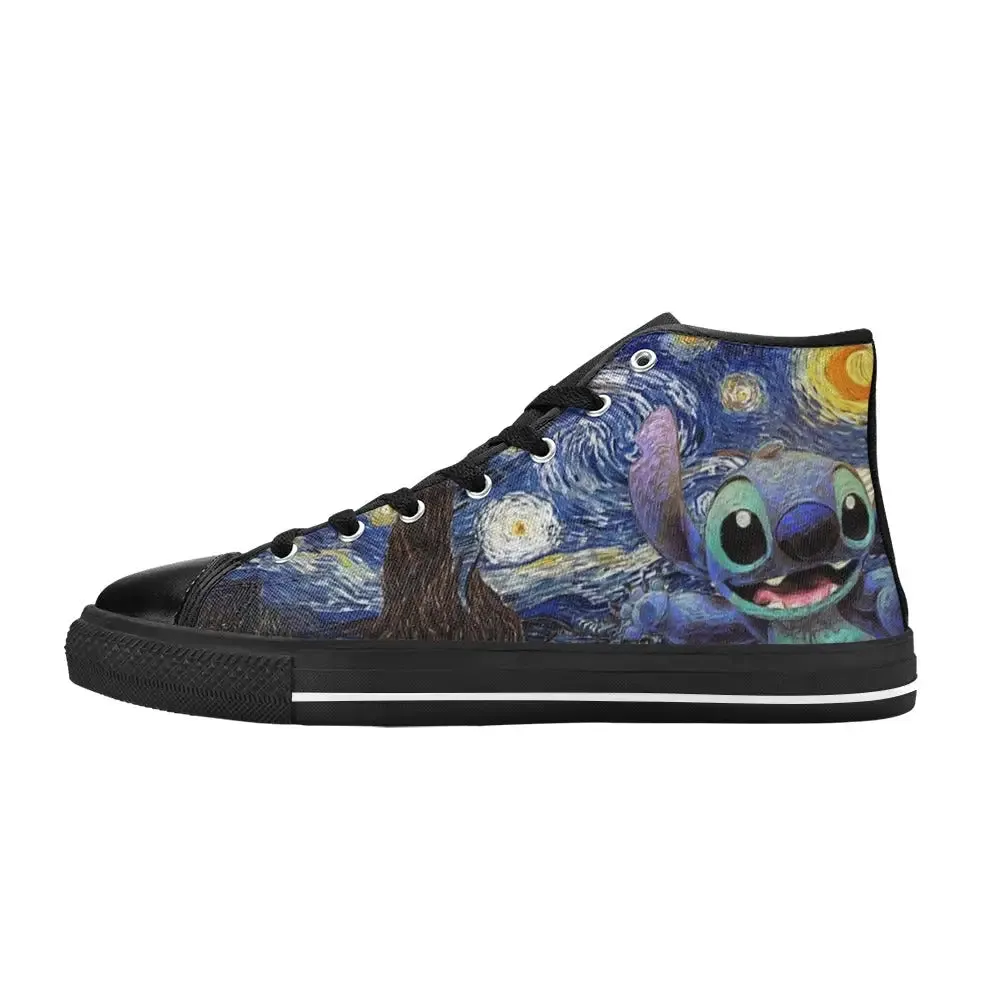 Lilo and Stitch Starry night Shoes High Top Sneakers for Kids and Adults
