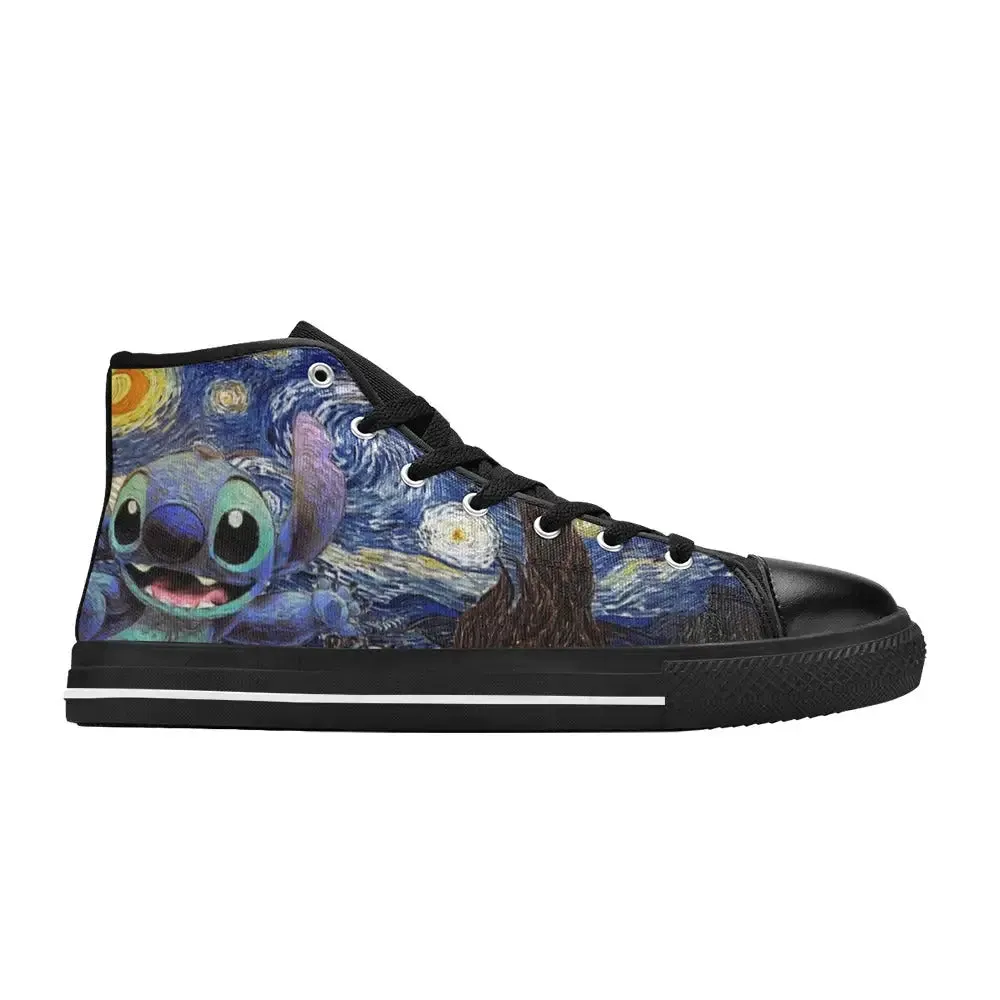 Lilo and Stitch Starry night Shoes High Top Sneakers for Kids and Adults