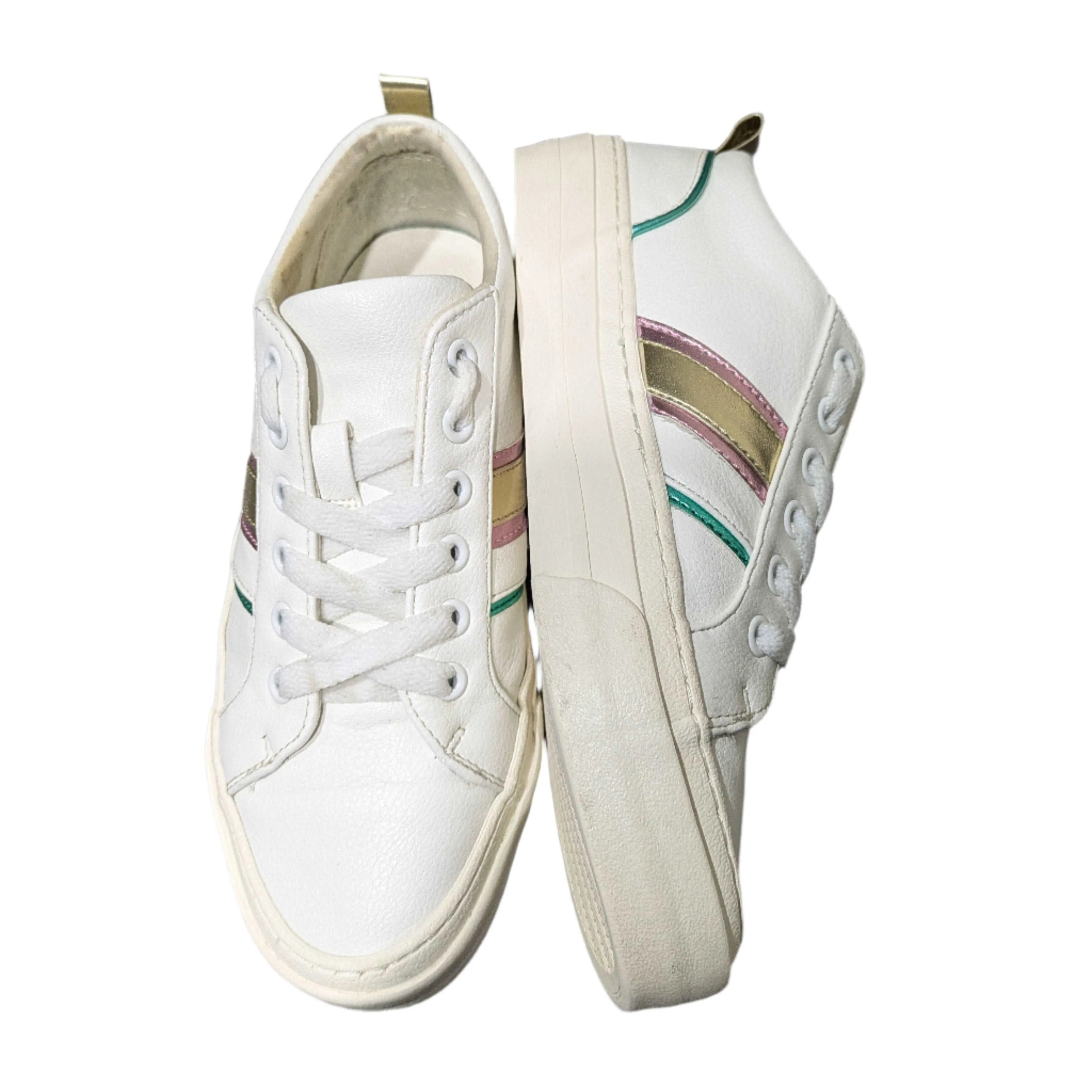 M&S Lace-Up Striped Trainers Size EU 37 / UK 4.5 / US 7