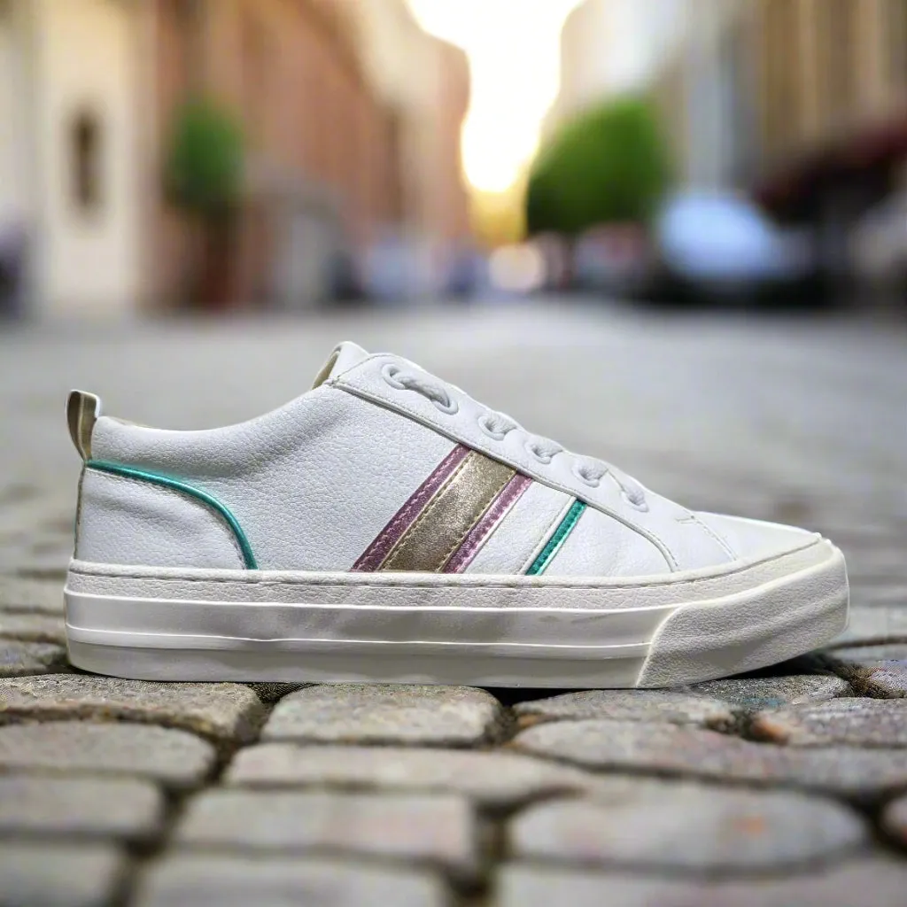 M&S Lace-Up Striped Trainers Size EU 37 / UK 4.5 / US 7