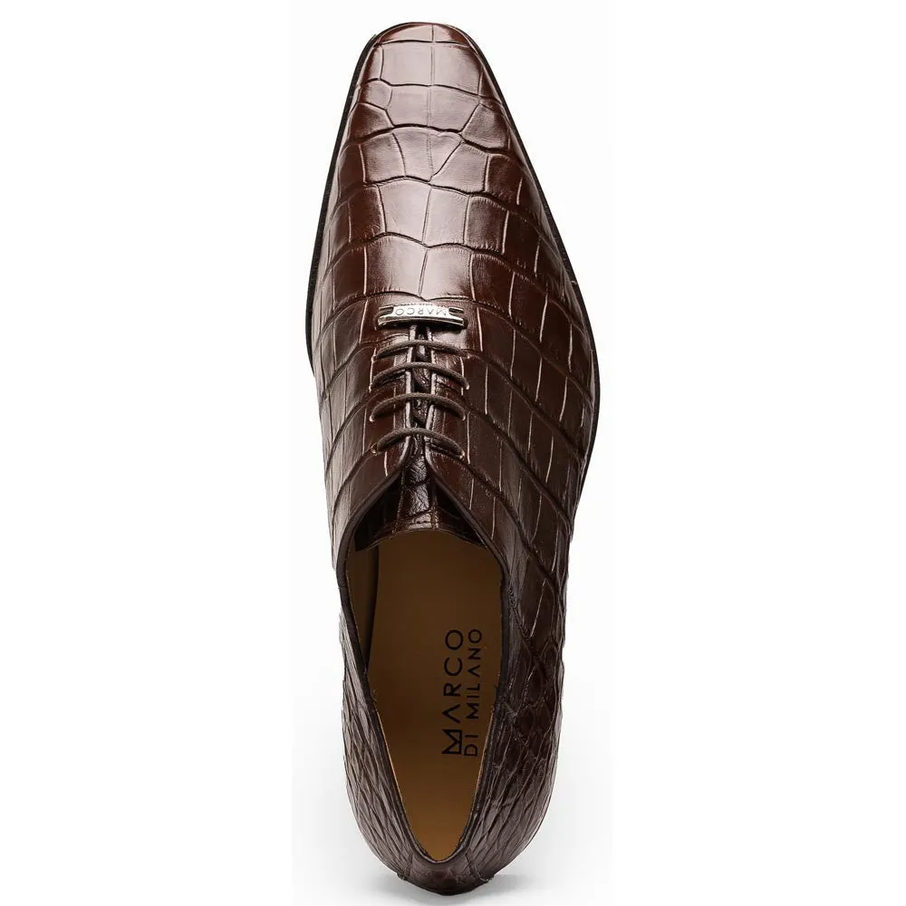 Marco Di Milano Bono Brown Alligator Dress Shoes