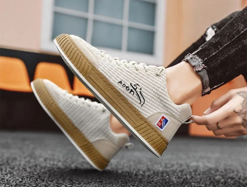 Men's Corduroy Casual Sneakers | Stylish & Comfortable