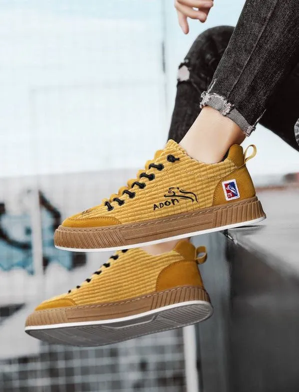 Men's Corduroy Casual Sneakers | Stylish & Comfortable