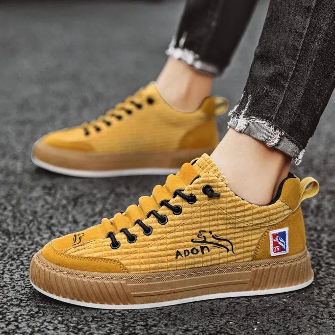 Men's Corduroy Casual Sneakers | Stylish & Comfortable