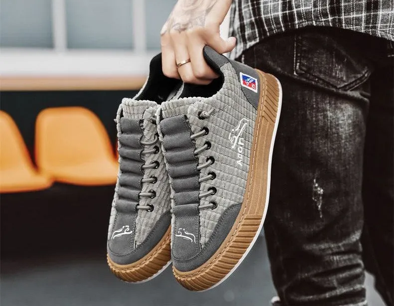Men's Corduroy Casual Sneakers | Stylish & Comfortable