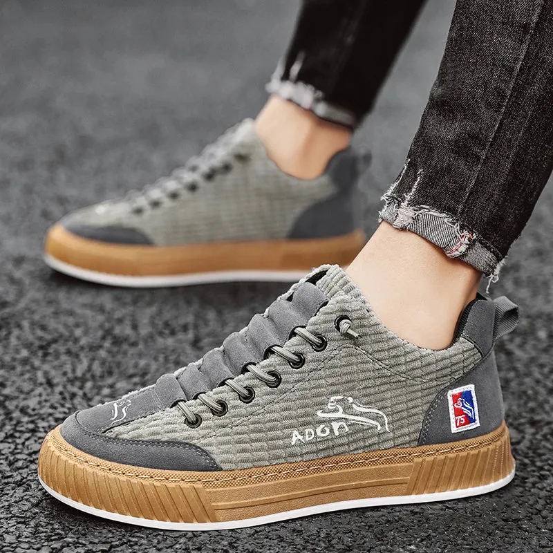 Men's Corduroy Casual Sneakers | Stylish & Comfortable