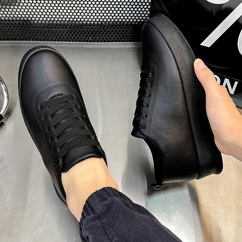 Men's Designer Fashion Vulcanized Shoes - High-Quality PU Walking Sneakers, Comfortable Casual Flats