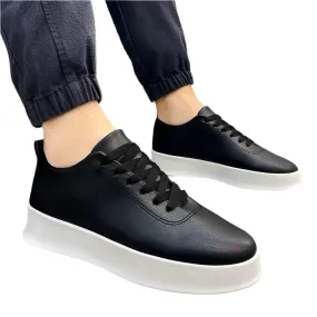 Men's Designer Fashion Vulcanized Shoes - High-Quality PU Walking Sneakers, Comfortable Casual Flats