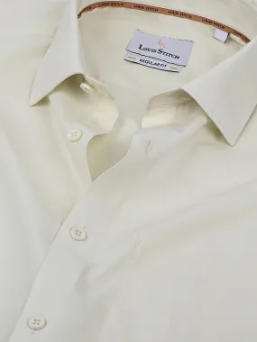 Men's Solid Cream Full Sleeves Regular Fit Formal Shirt