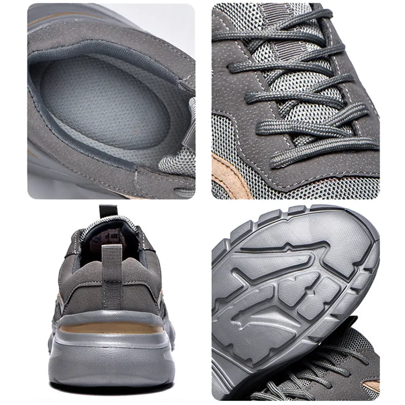 Men's Steel Toe Sneakers Slip Resistant Puncture Proof Construction Safety Work Shoes